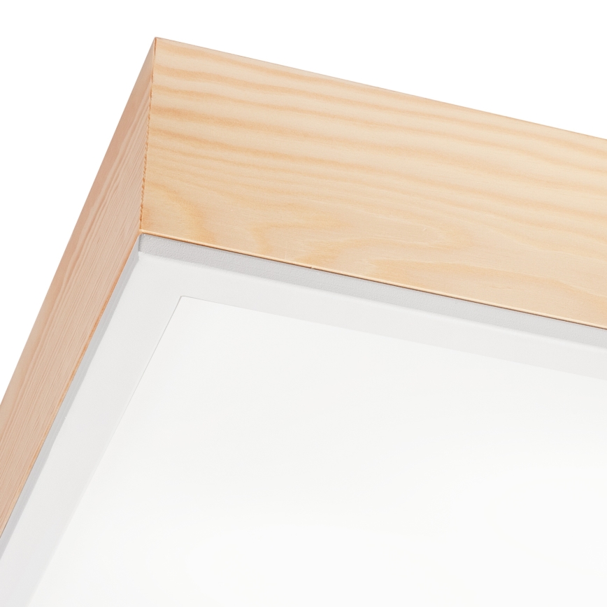 Deckenleuchte NATURAL SQUARE 4xE27/15W/230V 48x48 cm Kiefer/weiß