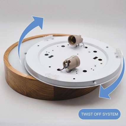 Deckenleuchte OAK 2xE27/60W/230V Eiche Ø 37,5 cm