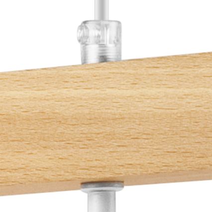 Deckenleuchte an Seil ORAZIO 4xE27/60W/230V Buche