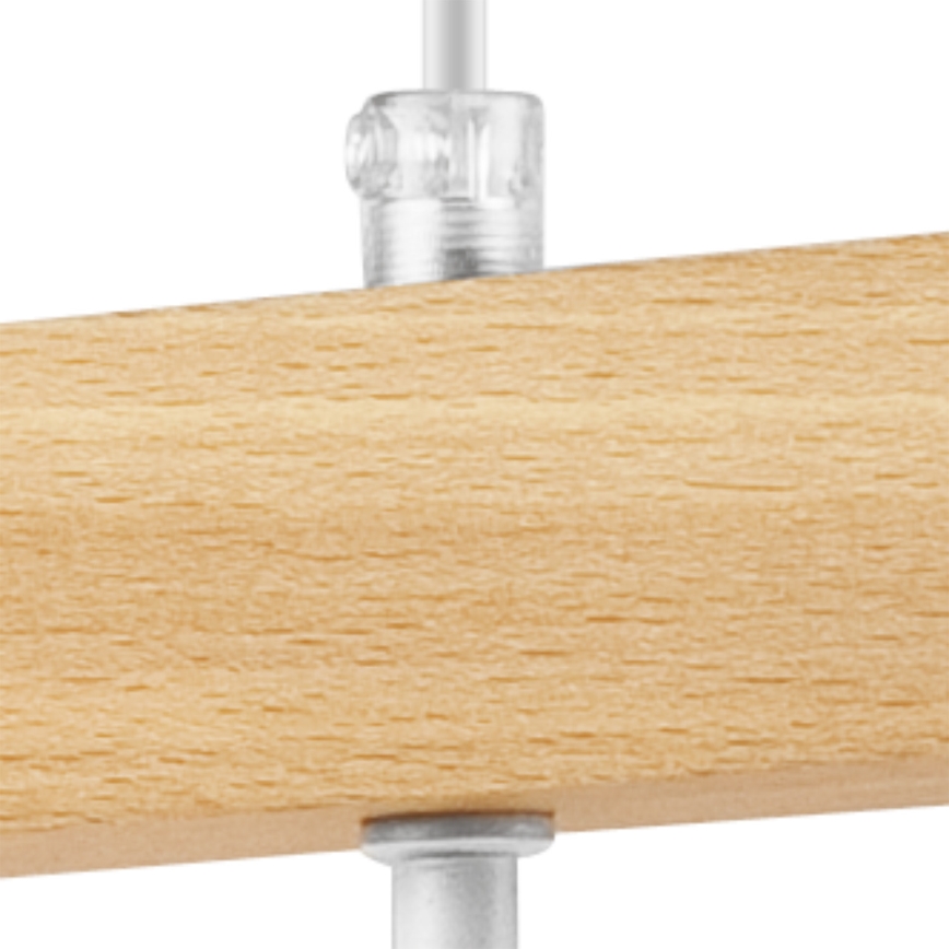 Deckenleuchte an Seil ORAZIO 4xE27/60W/230V Buche