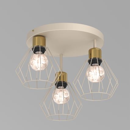 Deckenleuchte PARKLA 3xE27/15W/230V beige/golden