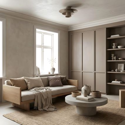 Deckenleuchte PLATO 1xE27/15W/230V Ø 32 cm beige