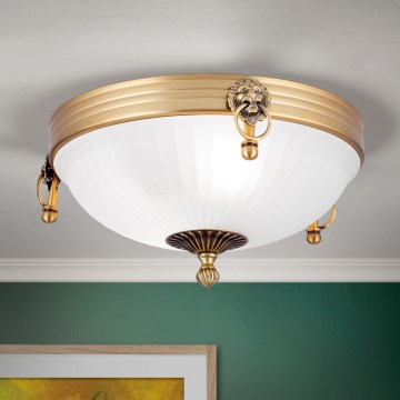 Deckenleuchte ROCCA 2xE27/60W/230V d 31 cm bronzen/weiß
