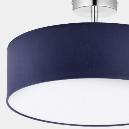 Deckenleuchte an Stange RONDO 4xE27/15W/230V Ø 40 cm blau