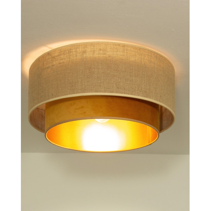 Deckenleuchte SARTA 1xE27/60W/230V Ø 45 cm Kupfer/Jute