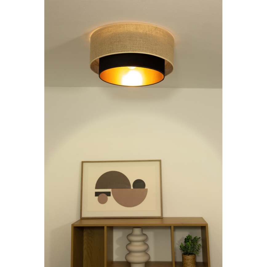 Deckenleuchte SARTA 1xE27/60W/230V Ø 45 cm schwarz/Jute