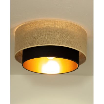 Deckenleuchte SARTA 1xE27/60W/230V Ø 45 cm schwarz/Jute