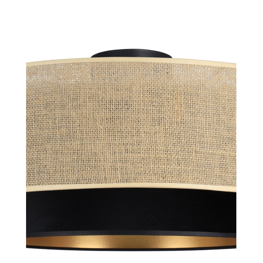 Deckenleuchte SARTA 1xE27/60W/230V Ø 45 cm schwarz/Jute