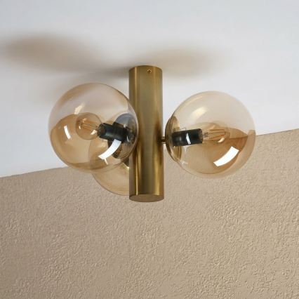 Deckenleuchte SFERIO 3xE14/5W/230V Messing/rauchiges Beige