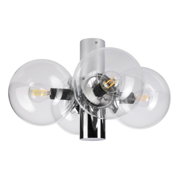 Deckenleuchte SFERIO 4xE14/5W/230V glänzender Chrom/klares Glas