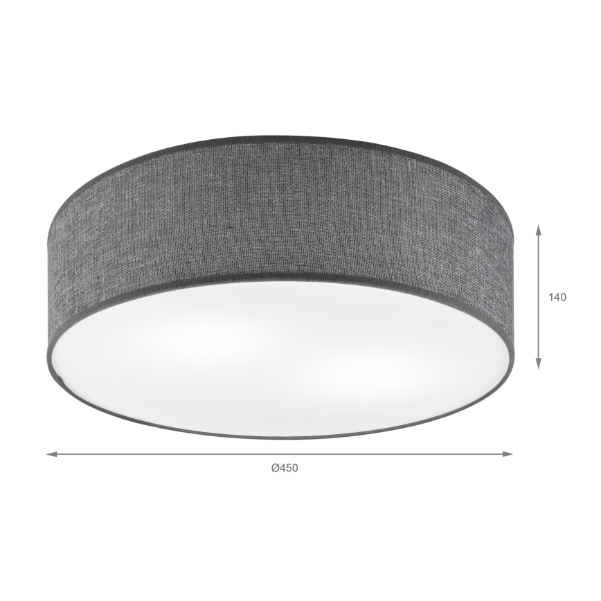 Deckenleuchte SIRJA 2xE27/15W/230V Ø 45 cm grau