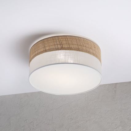 Deckenleuchte SIRJA DOUBLE BOHO 2xE14/15W/230V Ø 35 cm beige/weiß