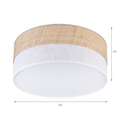 Deckenleuchte SIRJA DOUBLE BOHO 2xE14/15W/230V Ø 35 cm beige/weiß