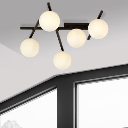 Deckenleuchte SMART 5xE14/10W/230V schwarz/weiß