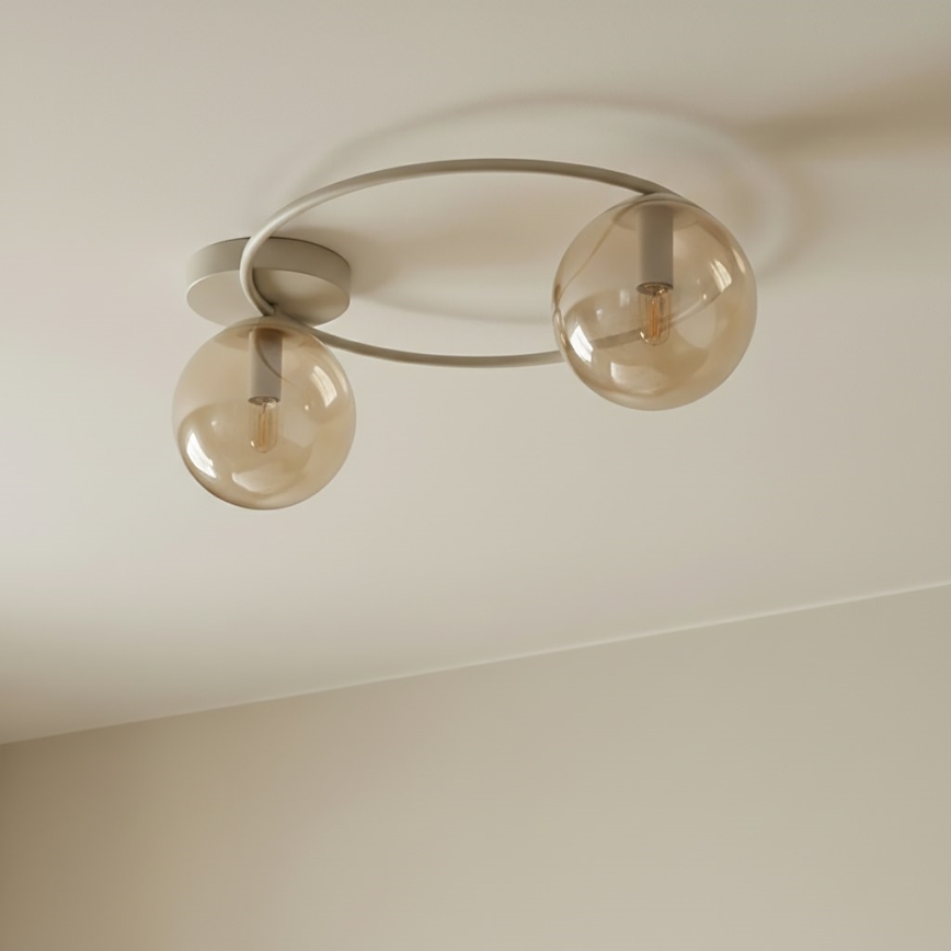 Deckenleuchte SOPRA 2x E14, 10 W, 230 V – Beige / rauchiges Beige