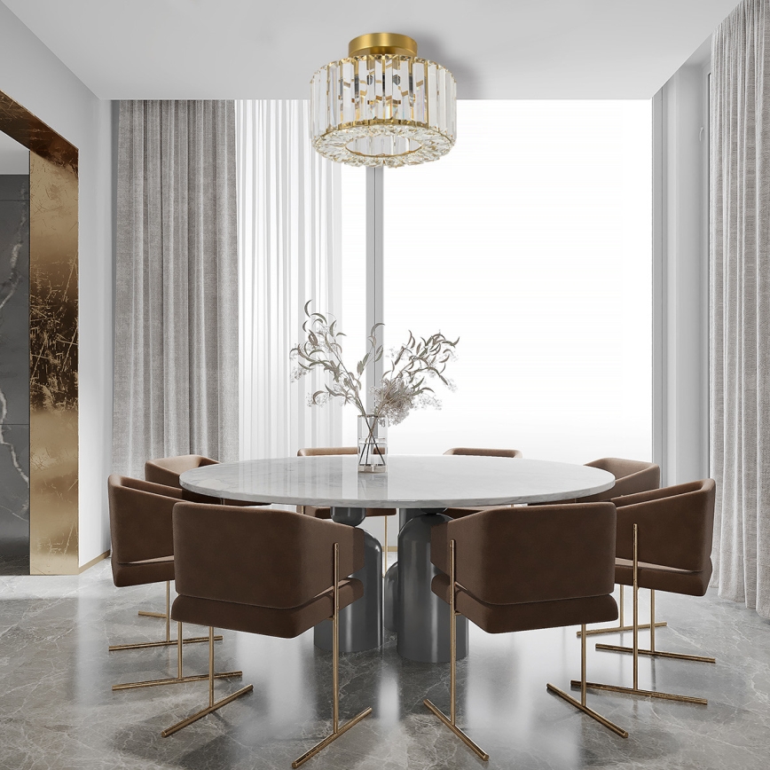 Deckenleuchte VETRO 1xE27/15W/230V Ø 24,5 cm goldfarben