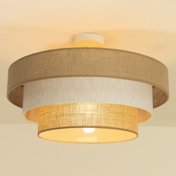 Deckenleuchte WENTA, 1xE27/60W/230V, Ø 50 cm, Jute/Creme