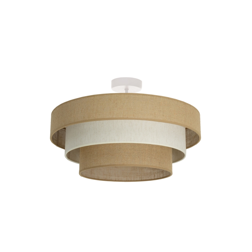 Deckenleuchte WENTA, 1xE27/60W/230V, Ø 50 cm, Jute/Creme