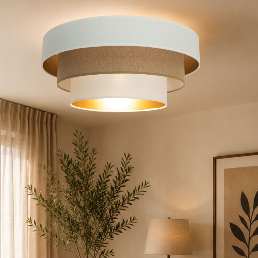 Deckenleuchte WENTA 1xE27/60W/230V Ø 50 cm weiß/braun