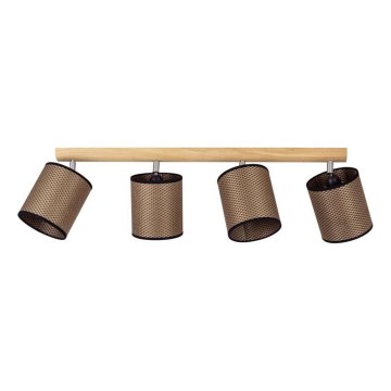 Deckenspot BENITA 4xE27/25W/230V braun/Eiche