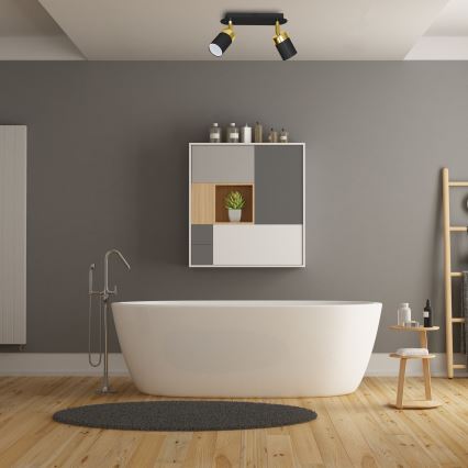 Deckenspot JOKER 2xGU10/25W/230V schwarz/gold