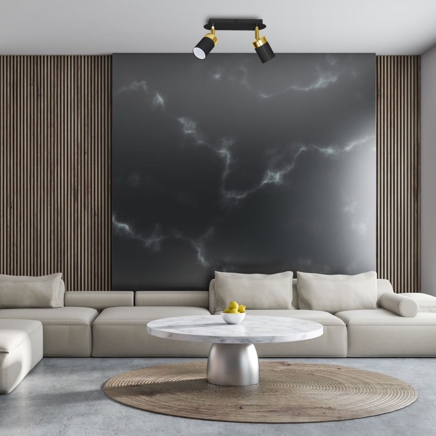 Deckenspot JOKER 2xGU10/25W/230V schwarz/gold