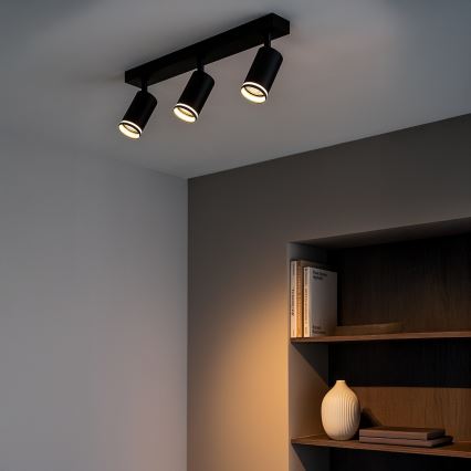 Deckenspot PIPE 3xGU10/10W/230V schwarz