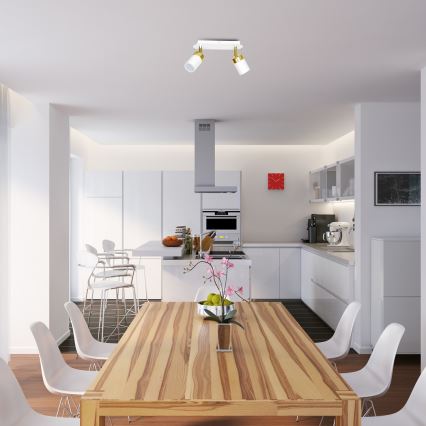 Deckenstrahler JOKER 2xGU10/25W/230V weiß/gold