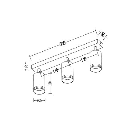 Deckenstrahler PIPE 3xGU10/10W/230V weiß