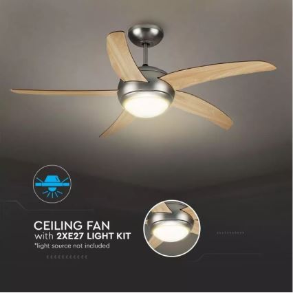 Deckenventilator 2xE27/20W/230V d 132 cm + Fernbedienung