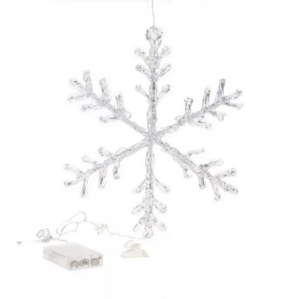 Décoration de fenêtre LED de Noël 16xLED/3xAA blanc chaud
