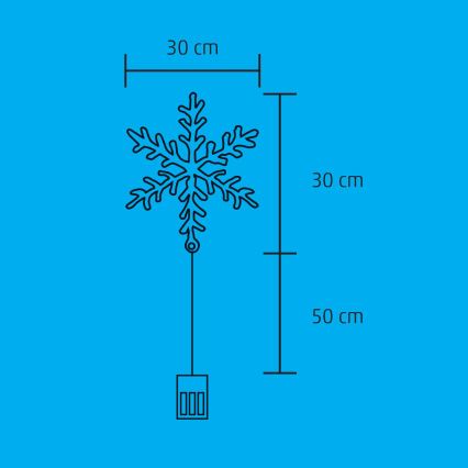 Décoration de fenêtre LED de Noël 16xLED/3xAA blanc chaud