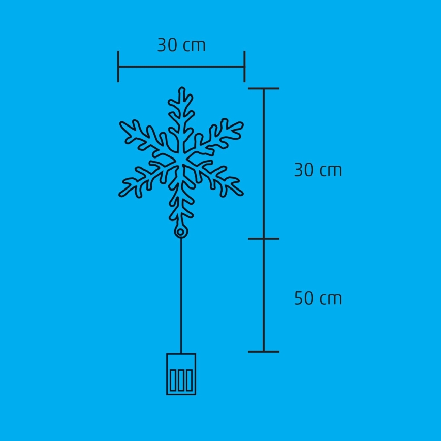 Décoration de fenêtre LED de Noël 16xLED/3xAA blanc chaud
