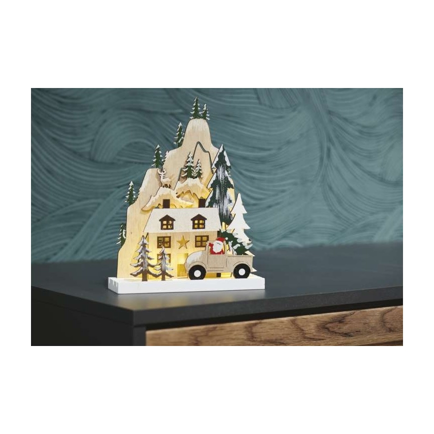 Décoration de noël 10xLED/2xAA beige