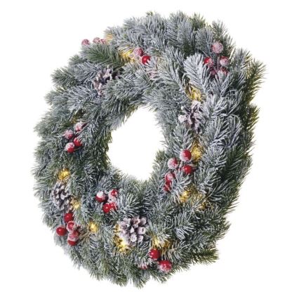 Décoration de noël 20xLED/2xAA d. 38 cm