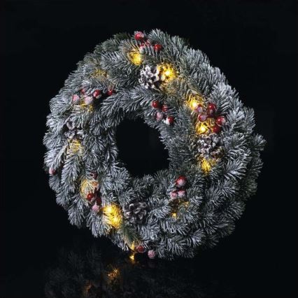Décoration de noël 20xLED/2xAA d. 38 cm