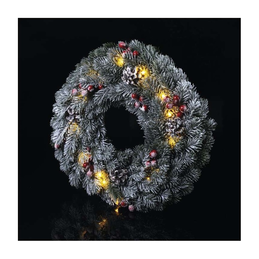 Décoration de noël 20xLED/2xAA d. 38 cm