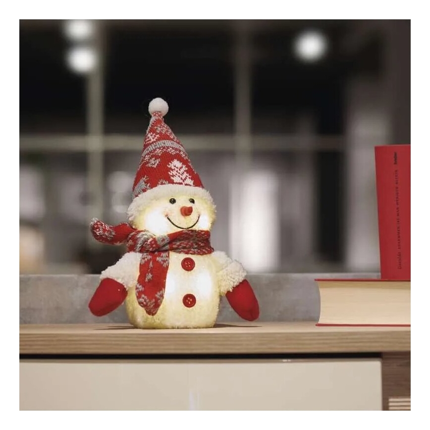 Décoration de Noël 4xLED/3xAAA bonhomme de neige