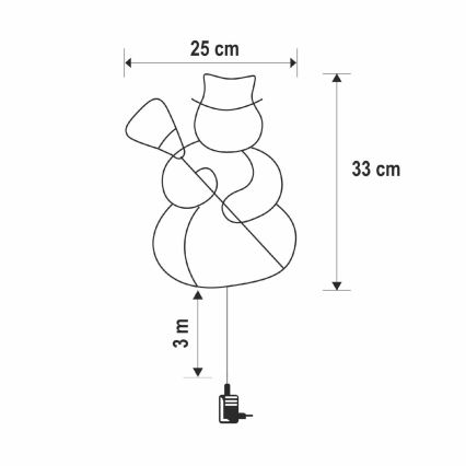 Décoration de Noël à LED pour fenêtre 35xLED/230V IP44 bonhomme de neige blanc chaud
