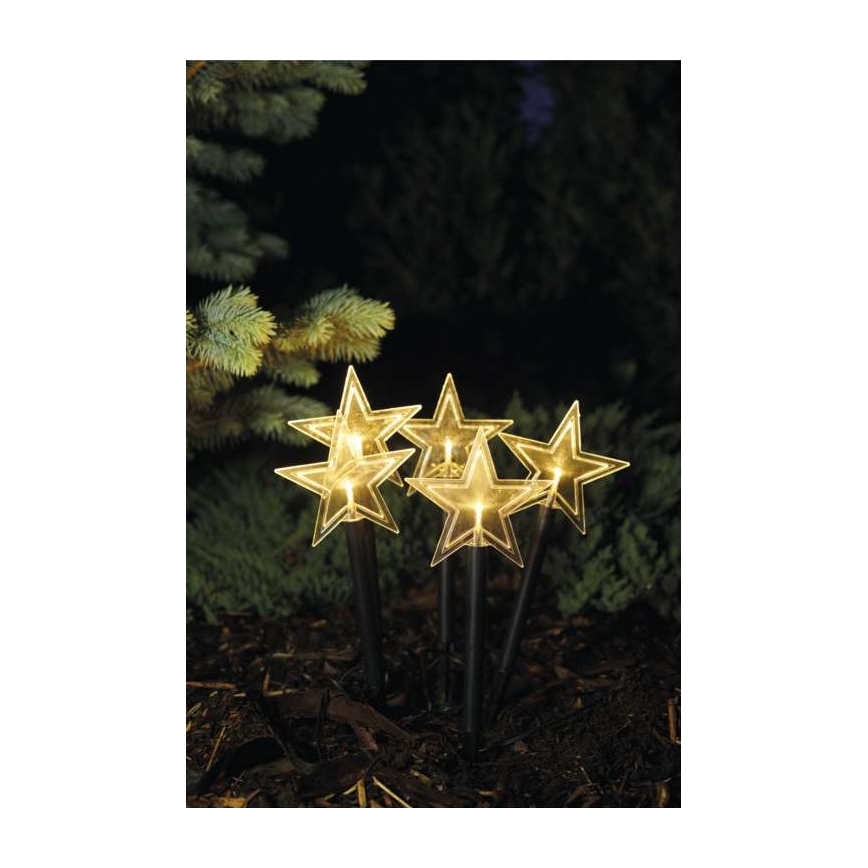 Décoration de noël d'extérieur 5xLED/3xAA IP44 étoiles