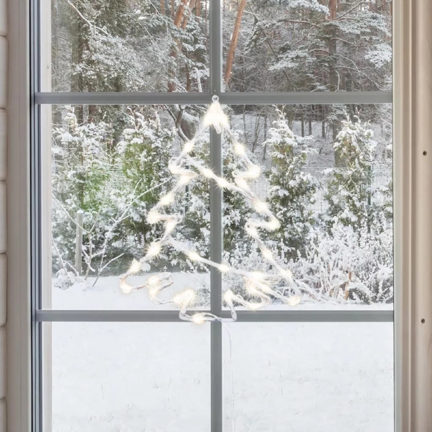 Décoration de Noël d'extérieur pour fenêtres 35xLED/230V IP44 blanc chaud/arbre