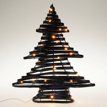 Décoration de Noël LED 30xLED/3xAA 40 cm blanc chaud sapin/noir