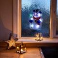 Décoration de Noël LED bonhomme de neige 8xLED/3xAAA blanc froid