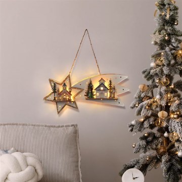 Décoration de Noël LED comète 10xLED/2xAA