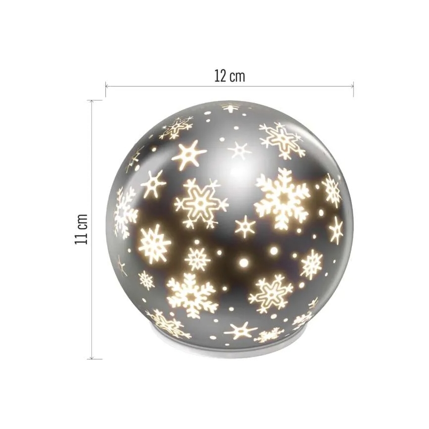 Décoration de Noël LED LED/0,3W/3xAA boule diamètre 12 cm