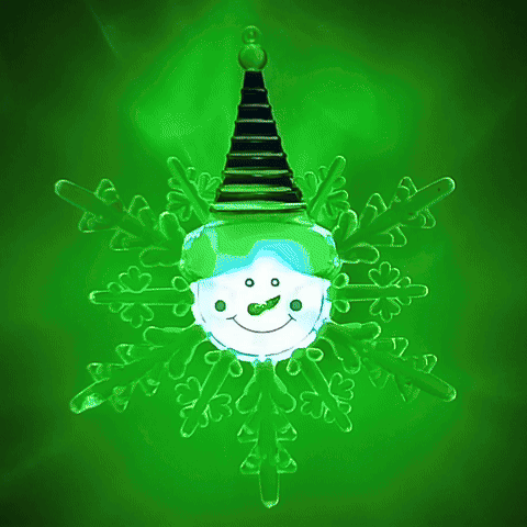 Décoration de Noël LED RGB à ventouse — bonhomme de neige, LED/3xLR44, rouge/bleu/vert