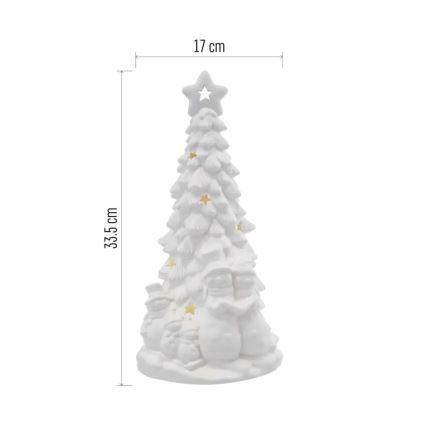 Décoration de Noël LED — sapin lumineux, blanc chaud, alimenté par 2xAA