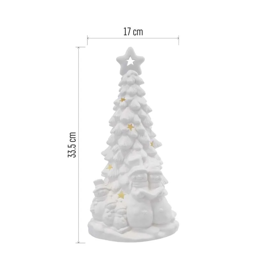 Décoration de Noël LED — sapin lumineux, blanc chaud, alimenté par 2xAA