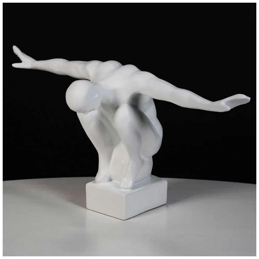 Décoration de table 19,5x16x38,5 cm, en résine, blanche