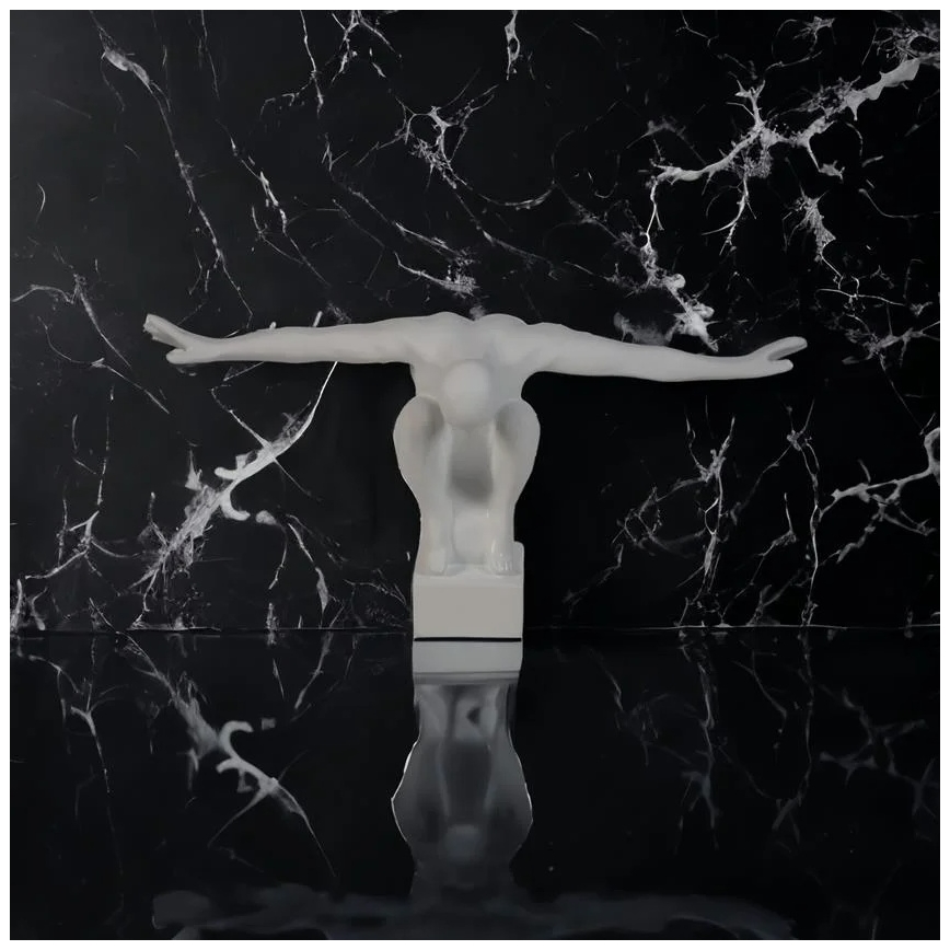 Décoration de table 19,5x16x38,5 cm, en résine, blanche